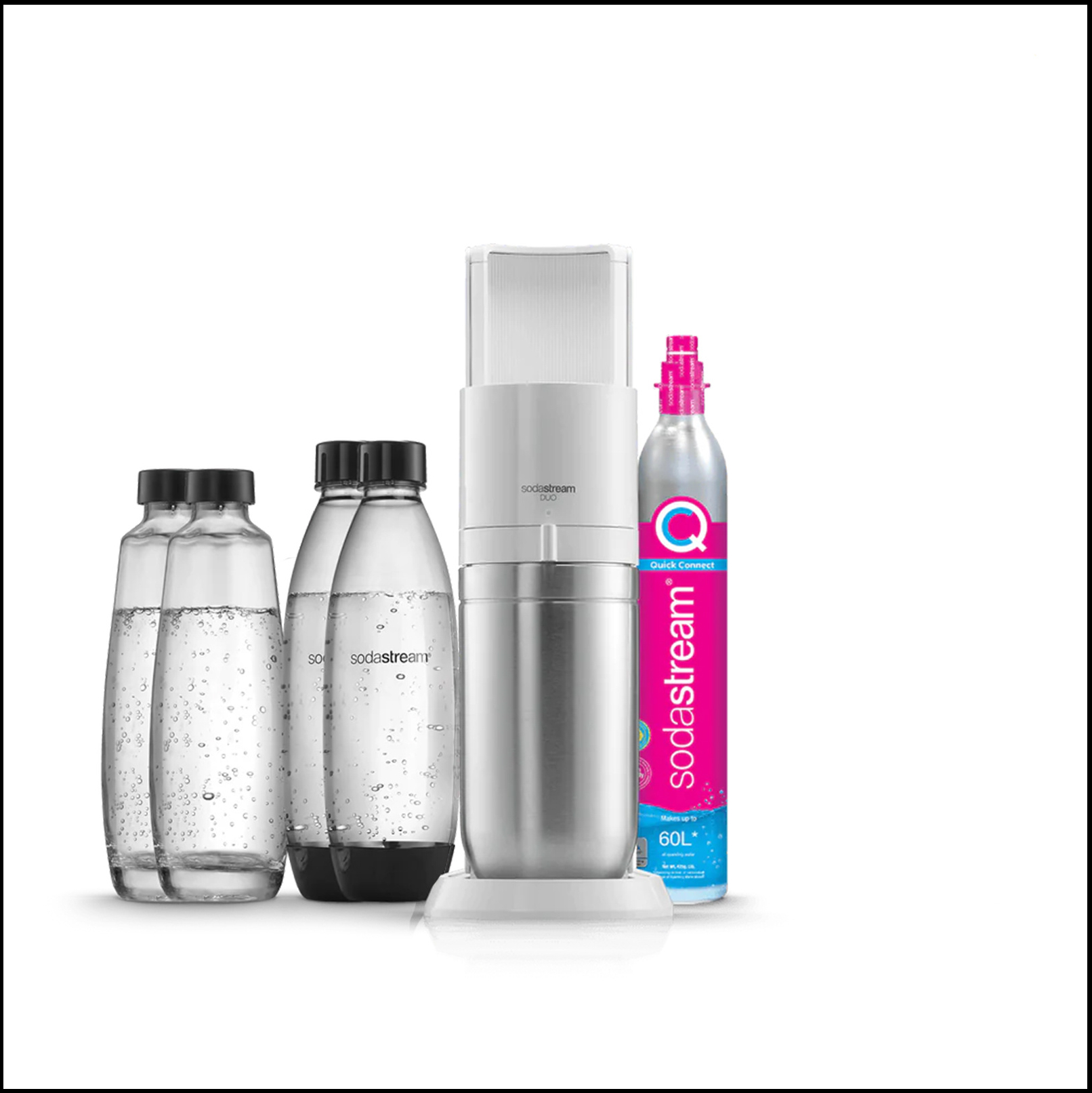 Machine à gazéifier Sodastream Duo Blanche Pack 4 bouteilles
