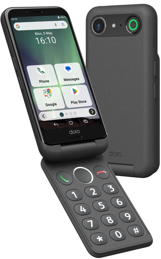 Doro Aurora A20 11,4 cm (4.5) Double SIM Android 14 4G USB Type-C 4 Go 64 Go 3000 mAh Graphite