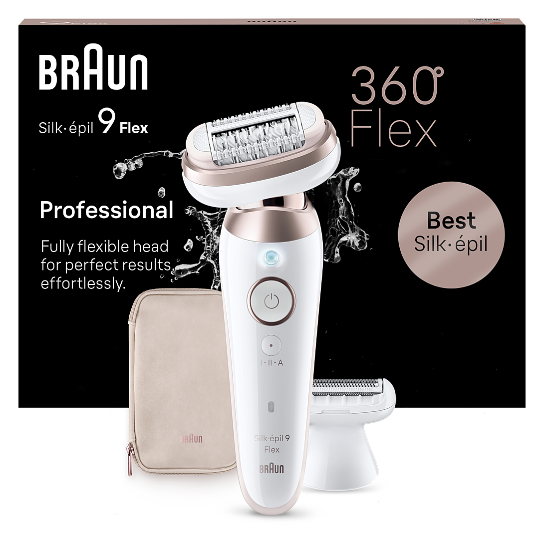 Braun Silk-épil 9 Flex, Épilateur Pour Une Épilation Facile, 9-030 3D, Blanc/Rose Titane