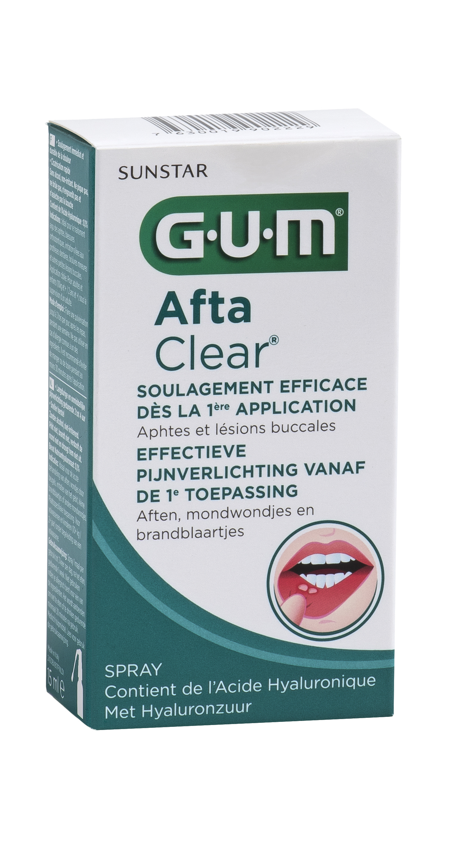 Spray Gum Aftaclear Aphtes et Lésions Buccales 15ml