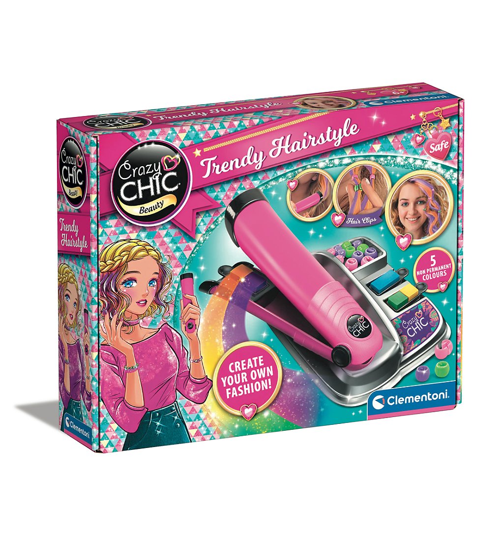 Clementoni 18750 Crazy Chic Cheveux Multicolores Cheveux Enfant Décoration Cheveux Fille Accessoires pour Petites Filles Set D'Accessoires pour Cheveux Loisir Créatif Enfant - vue 10