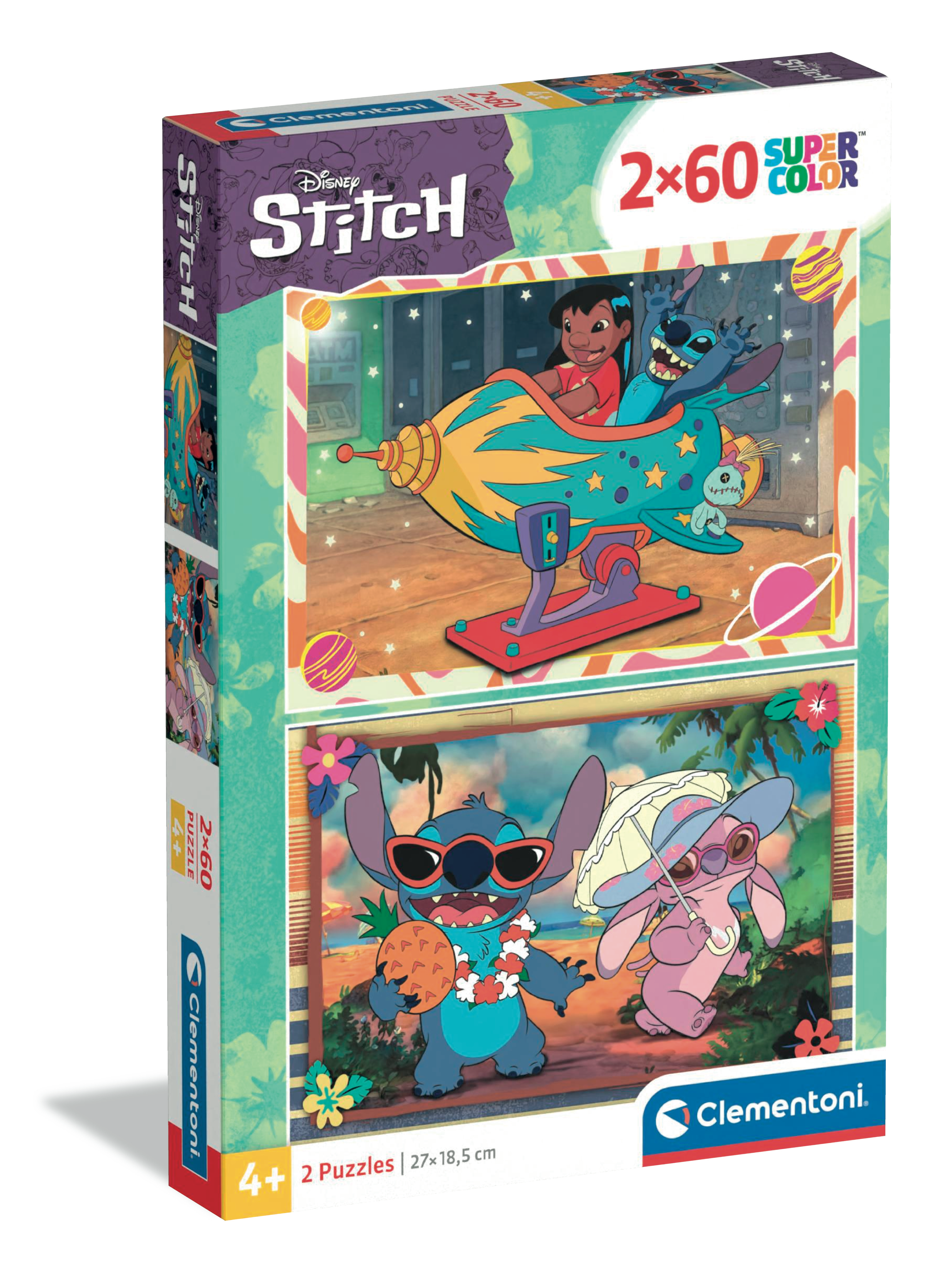 Clementoni Puzzle Enfant 2X60 Pièces Disney Stitch Walt Disney Fabriqué en Italie 24822 - vue 3