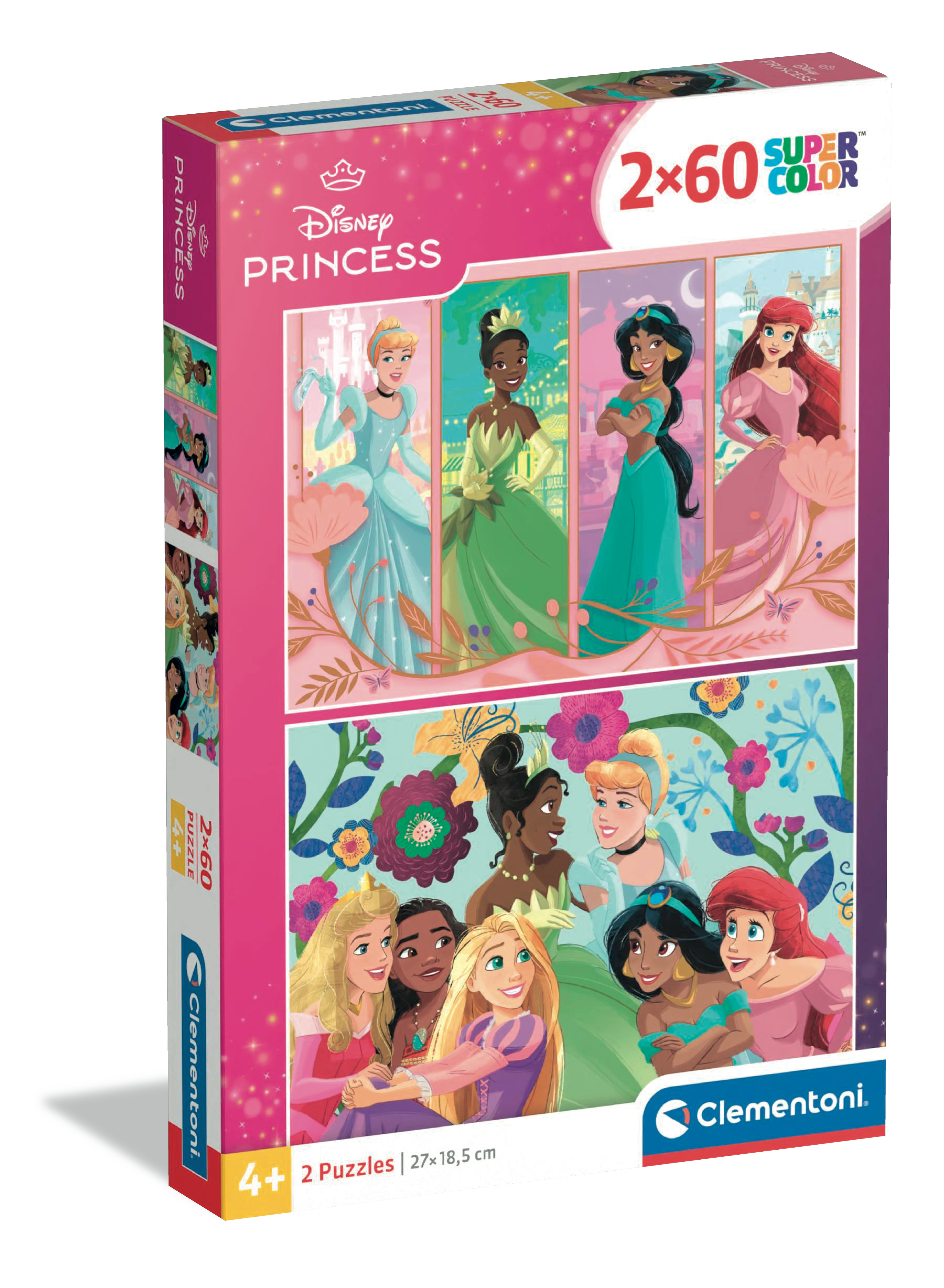 Clementoni Puzzle Enfant 2X60 Pièces Disney Princess Walt Disney Fabriqué en Italie 24824 - vue 4