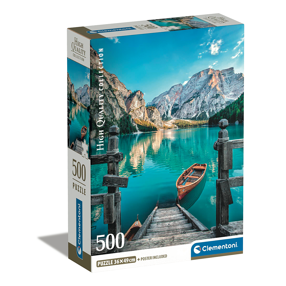Puzzle 500 pièces + poster : Lac de Braies Clementoni Puzzles - vue 2