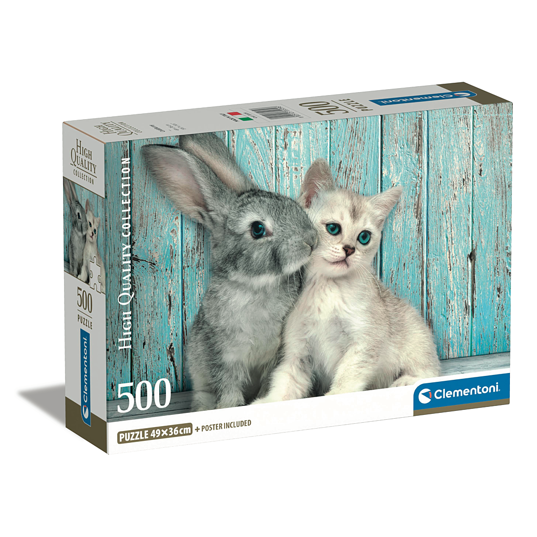 Puzzle 500 pièces + poster : Chat et Lapin Clementoni Puzzles - vue 10