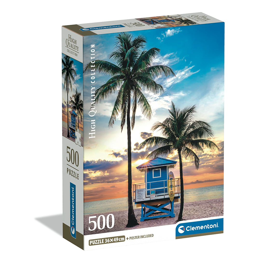 Puzzle Compact 500 pièces : Floride Miami Beach Clementoni Puzzles