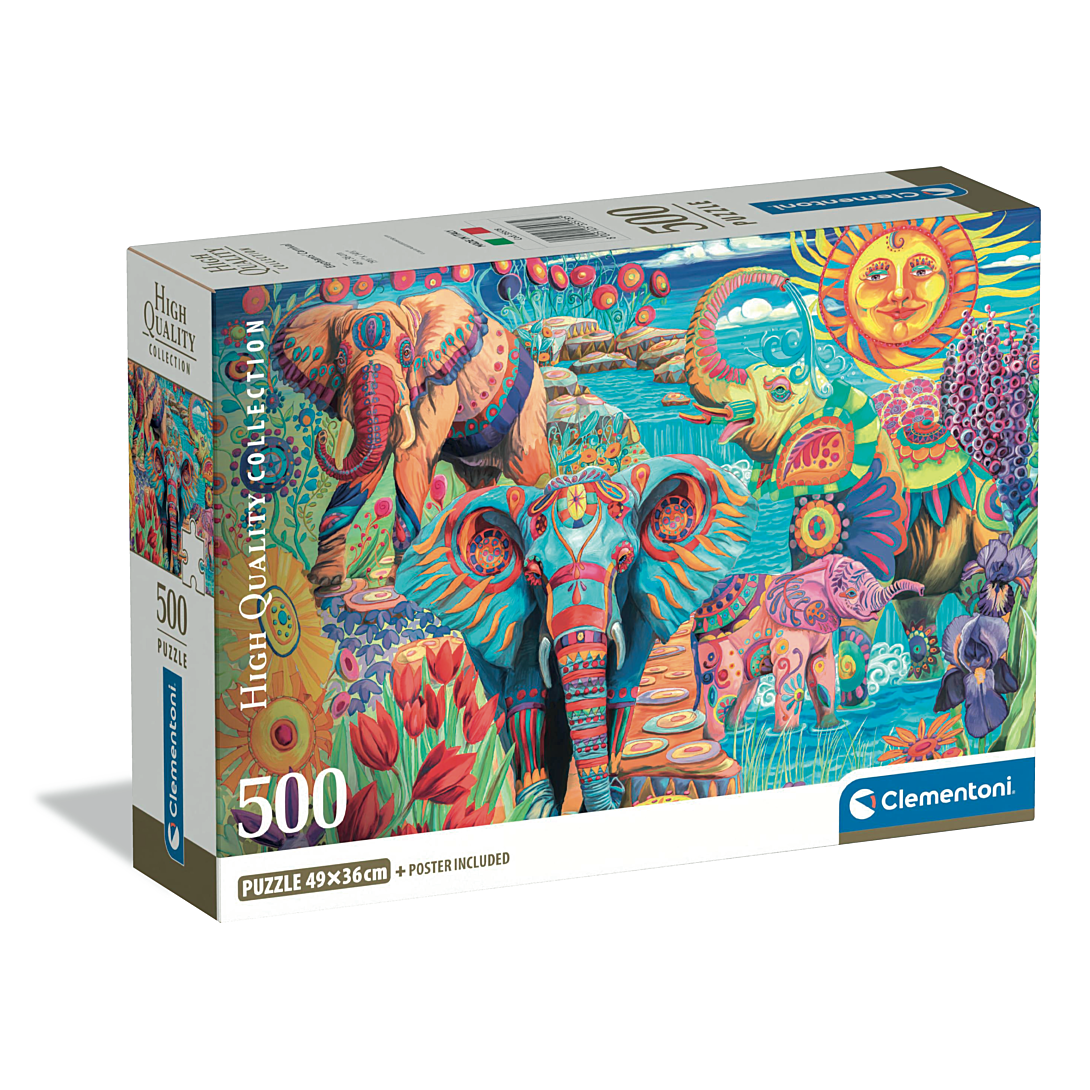 Puzzle Compact 500 pièces : Le Carnaval des Éléphants Clementoni Puzzles - vue 5