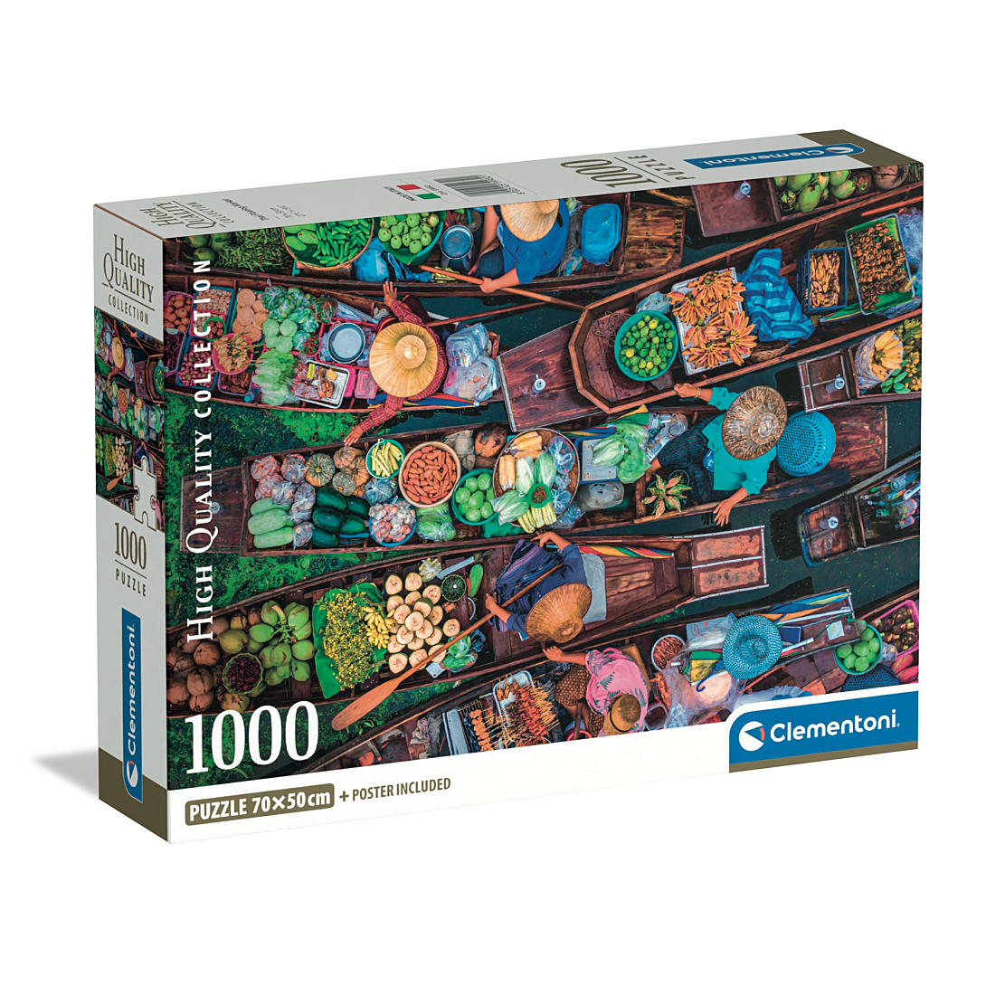 Puzzle Compact 1000 pièces : Marché flottant thaïlandais Clementoni Puzzles - vue 9