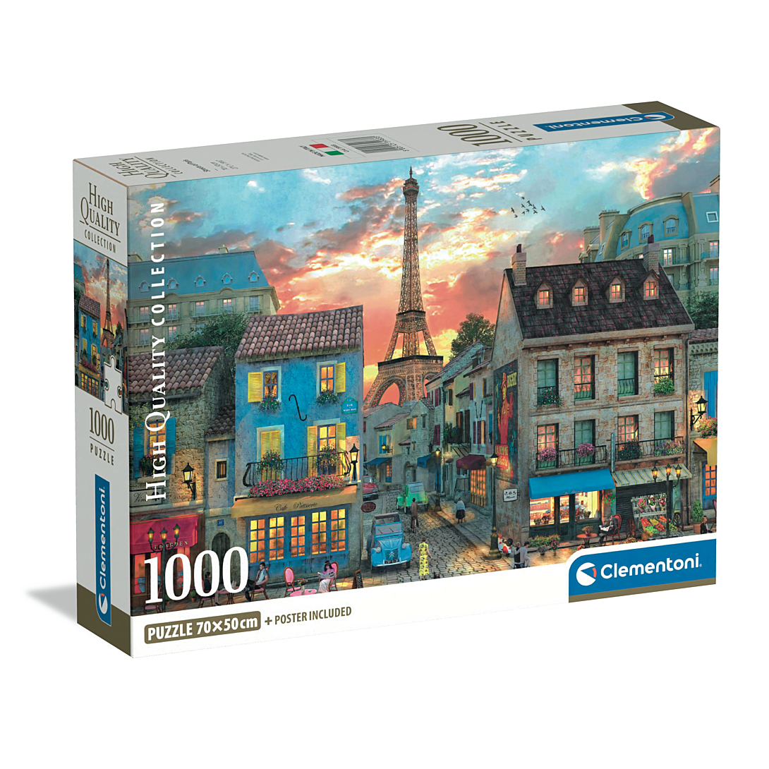 Puzzle Compact 1000 pièces : Les rues de Paris Clementoni Puzzles - vue 2