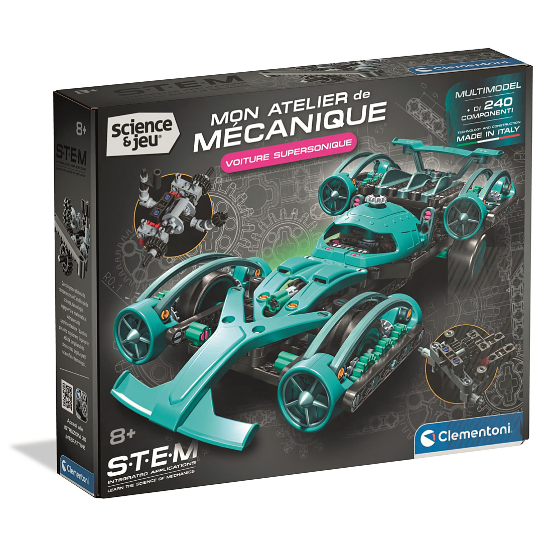 Kit de construction mécanique Clementoni Supersonic Car 2 modèles 320+ pièces Neuf - vue 6