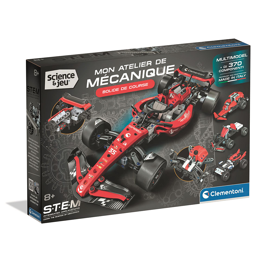 Bolide de course CLEMENTONI Mon Atelier Mécanique Dès Fabriqué en Italie Coffret de construction enfant - vue 5