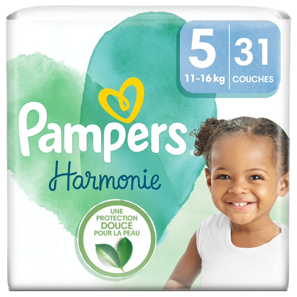 Pampers Harmonie Couches Taille 5, 31 Couches 11kg -16kg