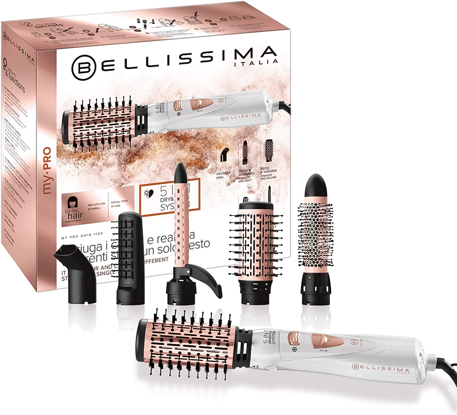 Brosse Soufflante My Pro 5en1 Gh18 1100 Bellissima - vue 4