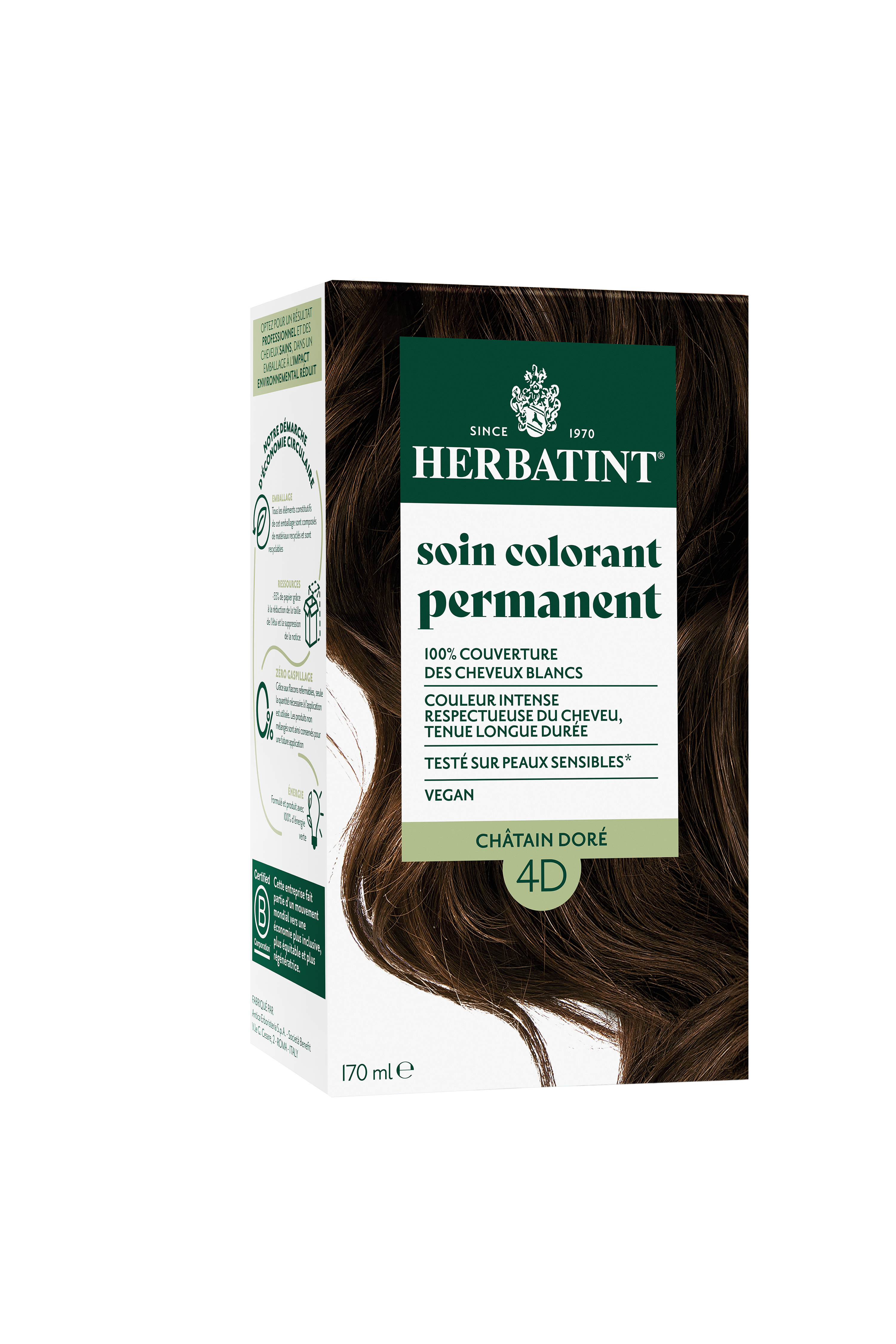 Herbatint Soin Colorant Permanent 4R Chatain Cuivre 170ml - vue 6