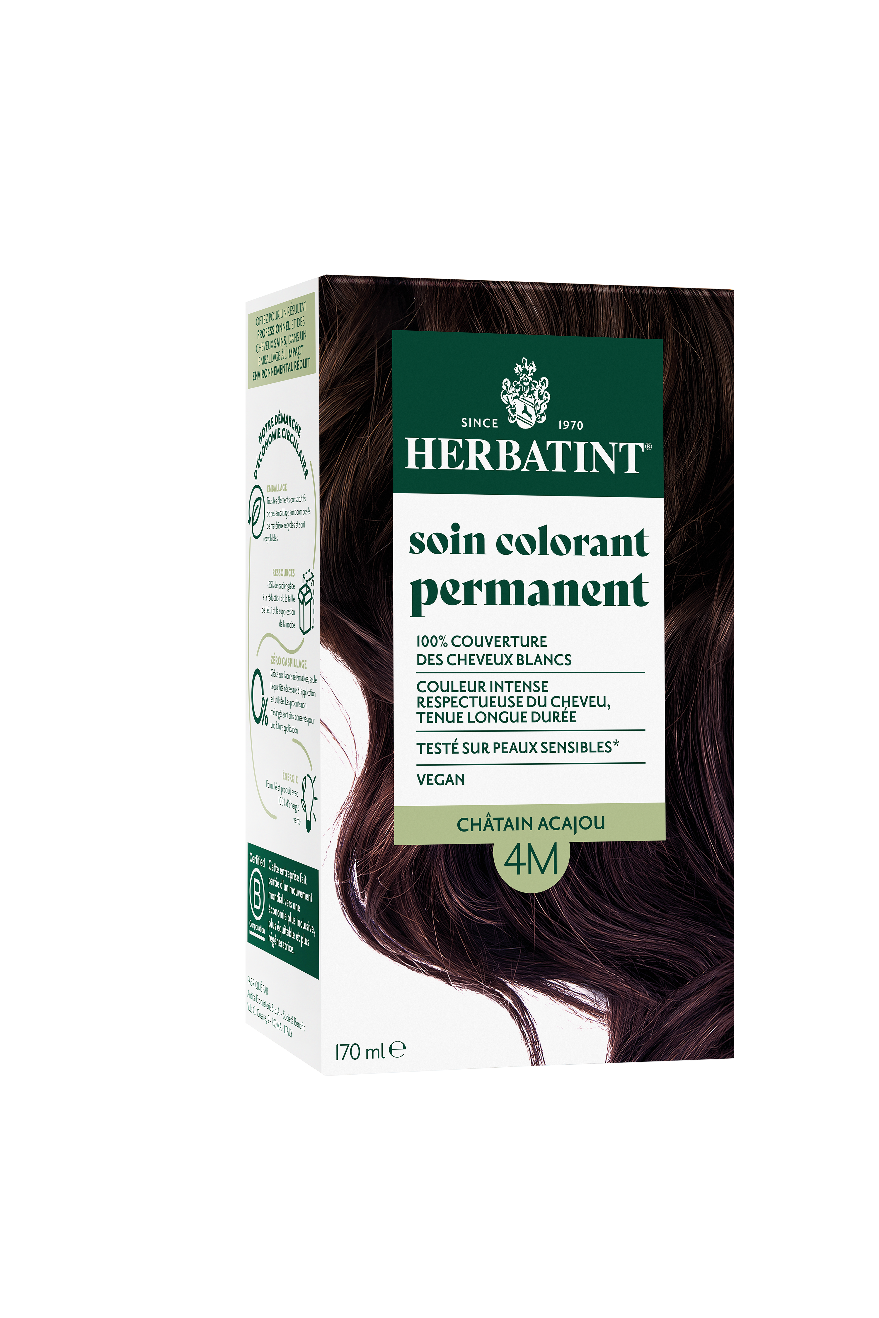 Herbatint Soin Colorant Permanent 4R Chatain Cuivre 170ml - vue 8