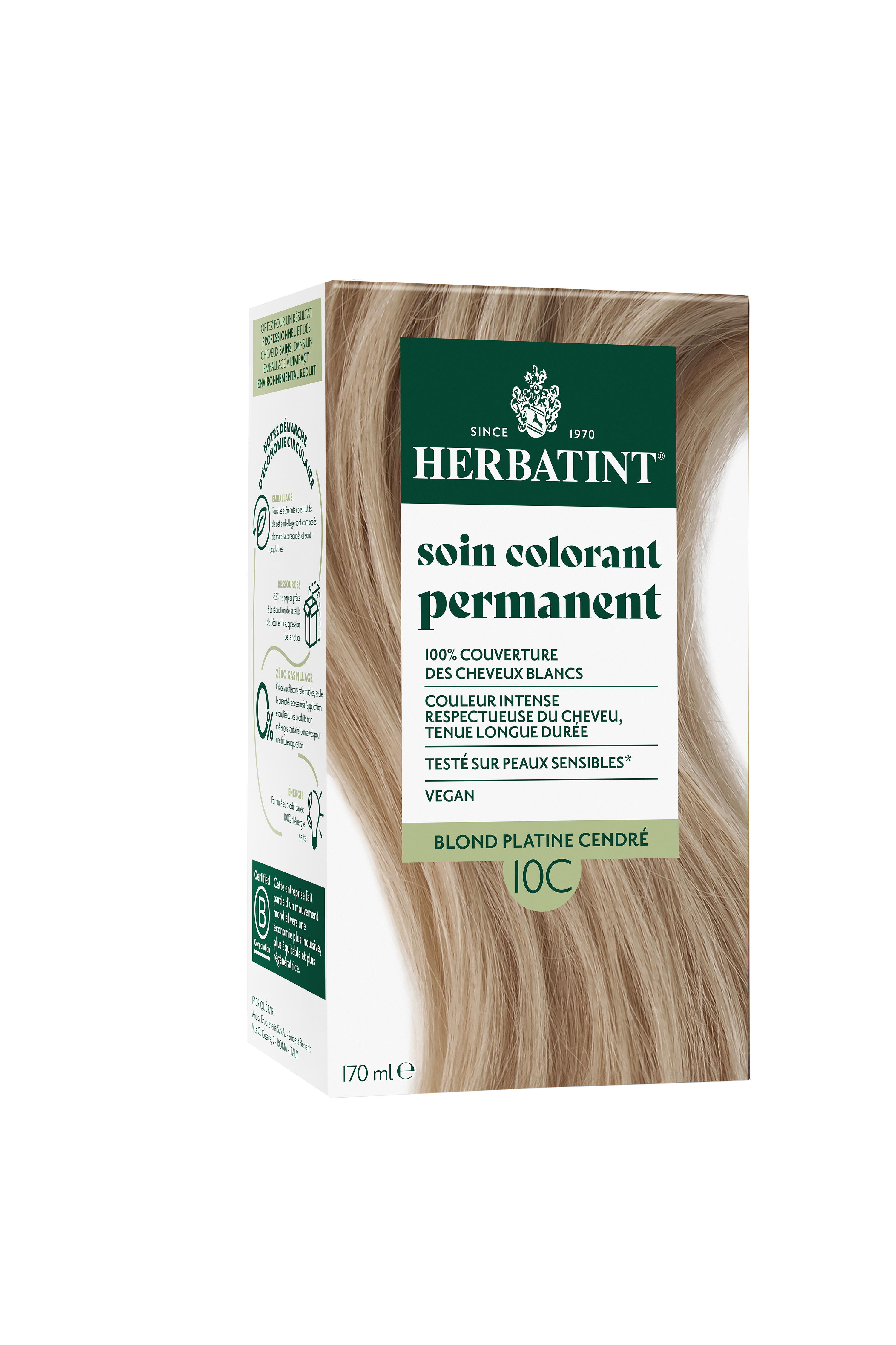 Herbatint Soin Colorant Permanent 10C Blond Platine Cendre 170ml