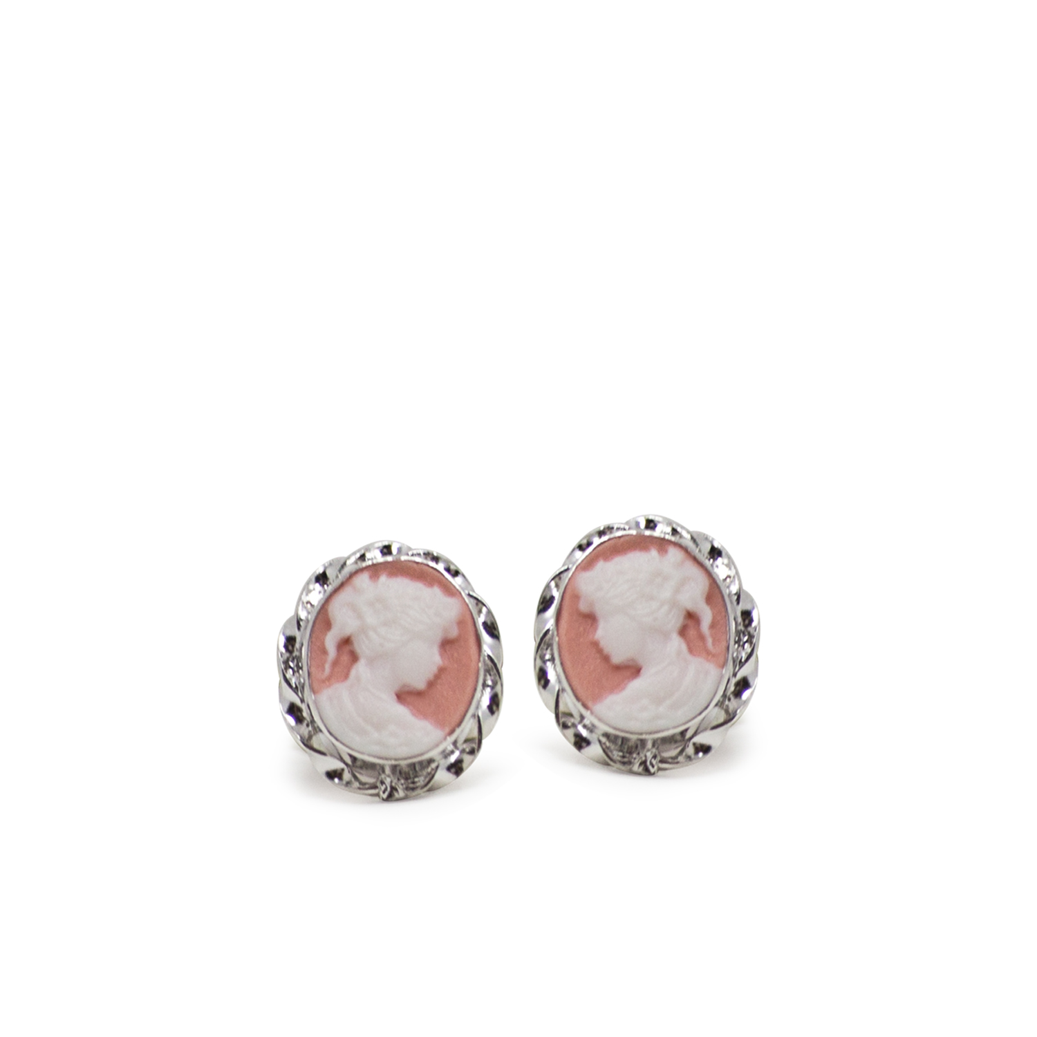 Boucles D'oreilles Argent 925 Avec Camées Calcédoine Et Perles - Style Vintage, Neuves Avec étiquettes