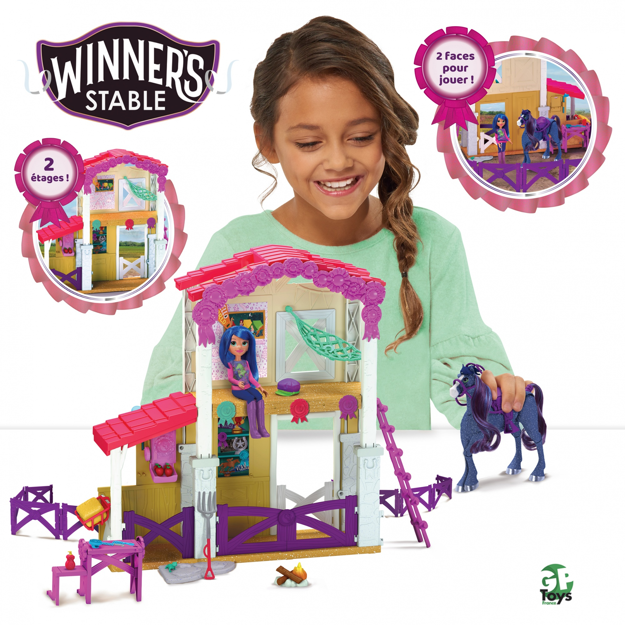 Wns - Coffret Ecurie Avec Cheval Articulé, Poupée Et Acc. - Winner's Stable