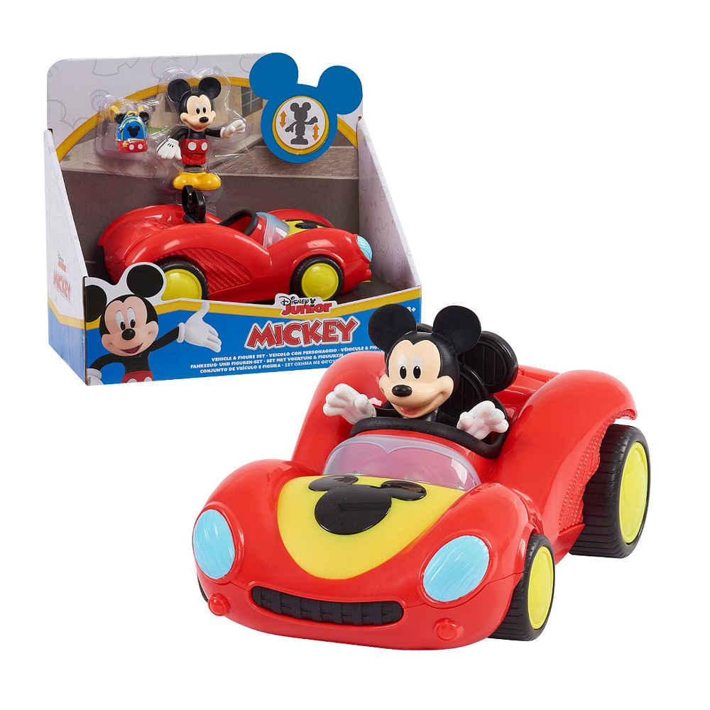 Mickey Véhicule & Figurine 7,5 Cm Articulée - Course - Mickey&Minnie