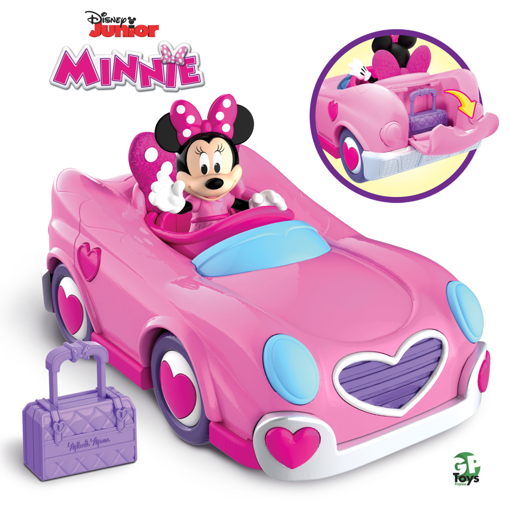 Minnie - Véhicule & Figurine 7,5 Cm Articulée - Voiture - Mickey&Minnie