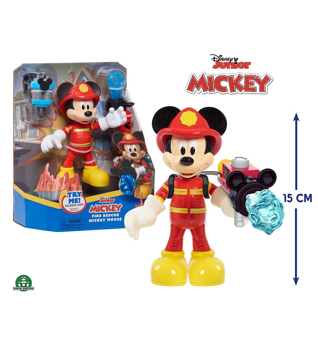 Mickey Figurine 15 cm Pompier avec accessoires