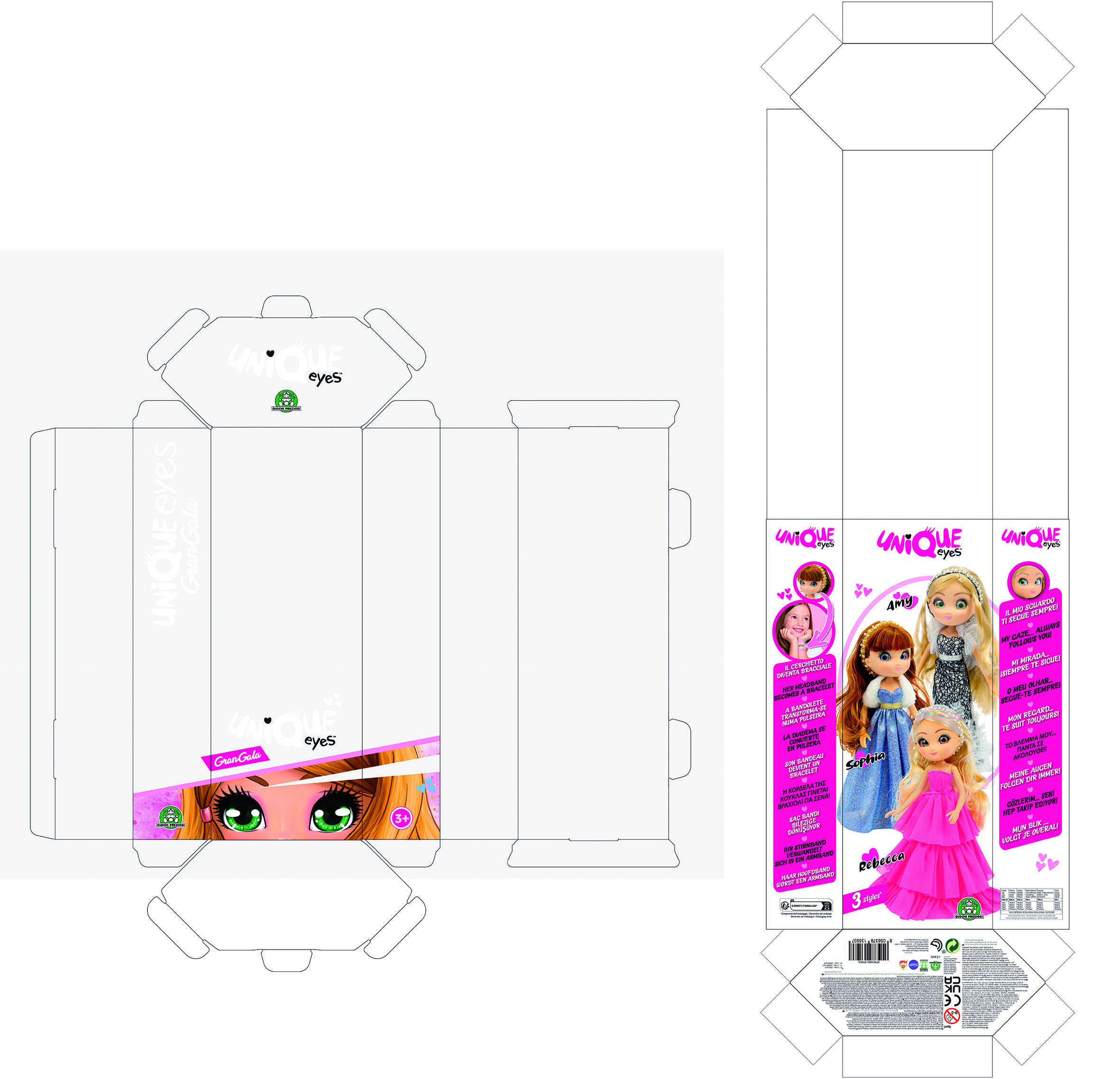 UNIQUE EYES - GRAN GALA : Poupée unique eyes 25 cm avec robe de gala - Amy