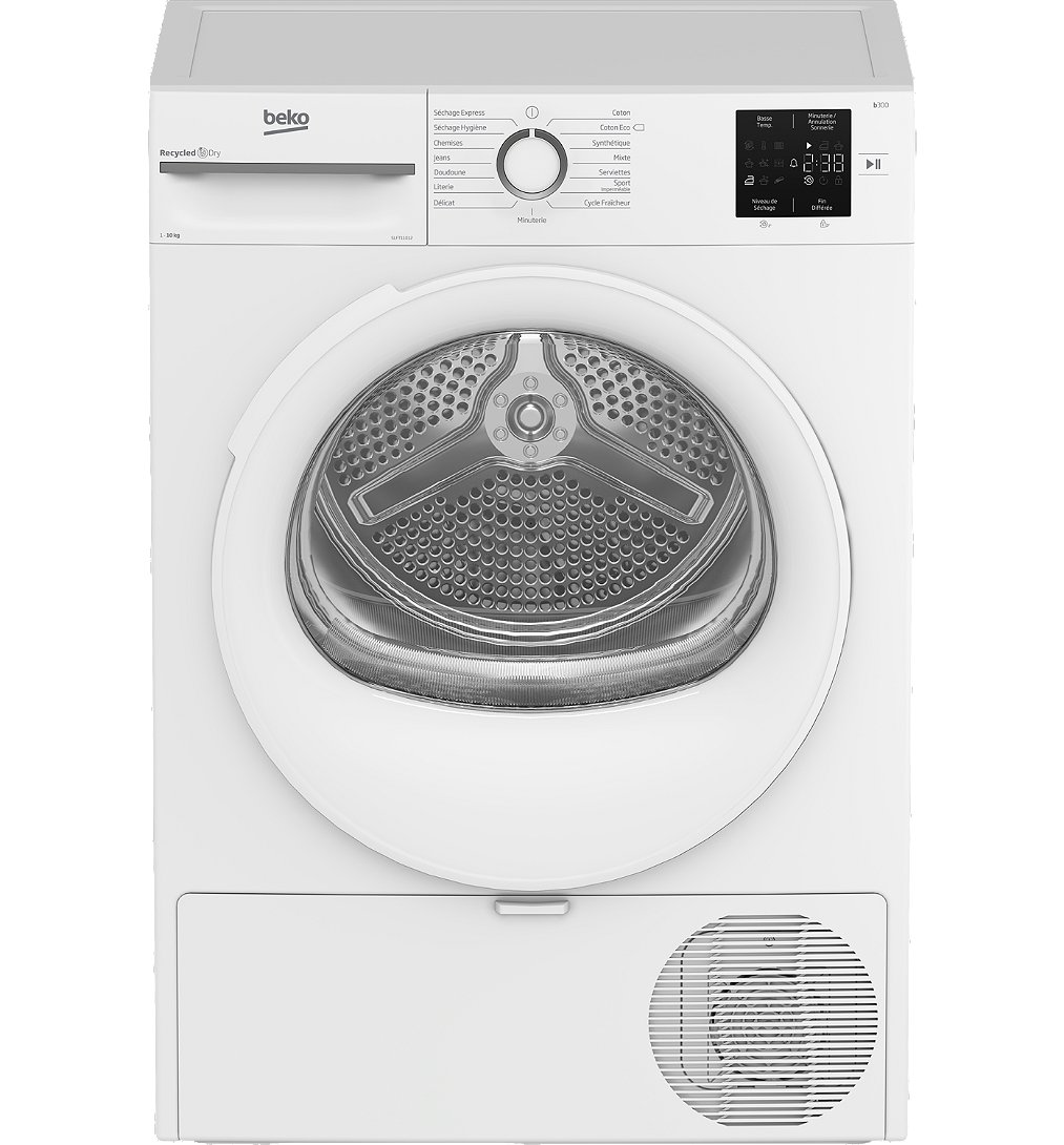 Sèche linge Beko b300 SLFT11012 largeur : 59.8 cm profondeur : 60.7 cm hauteur : 84.6 cm chargement frontal - vue 2