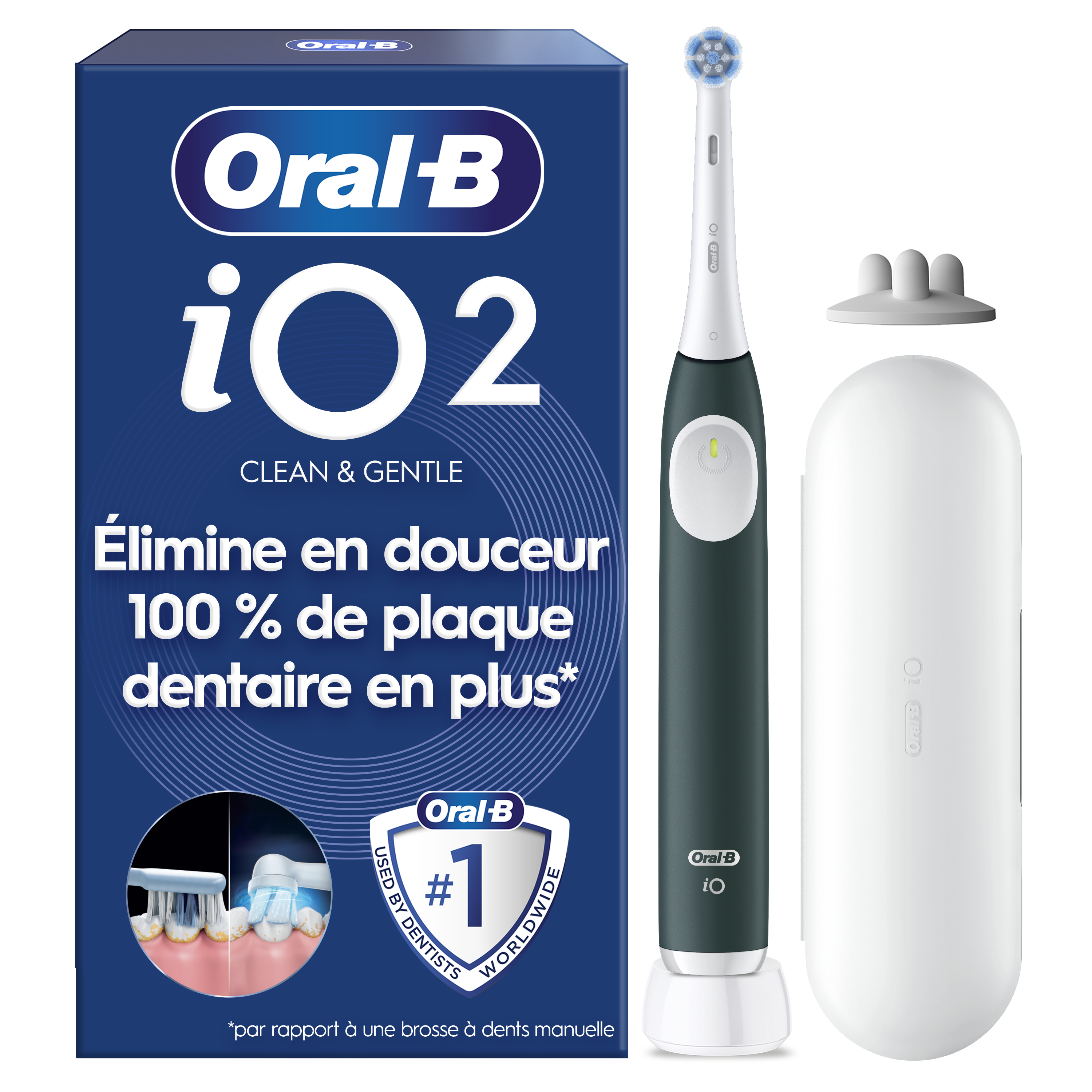 Brosse à dents électrique Oral B iO2 Series Vert Forêt + Etui de voyage