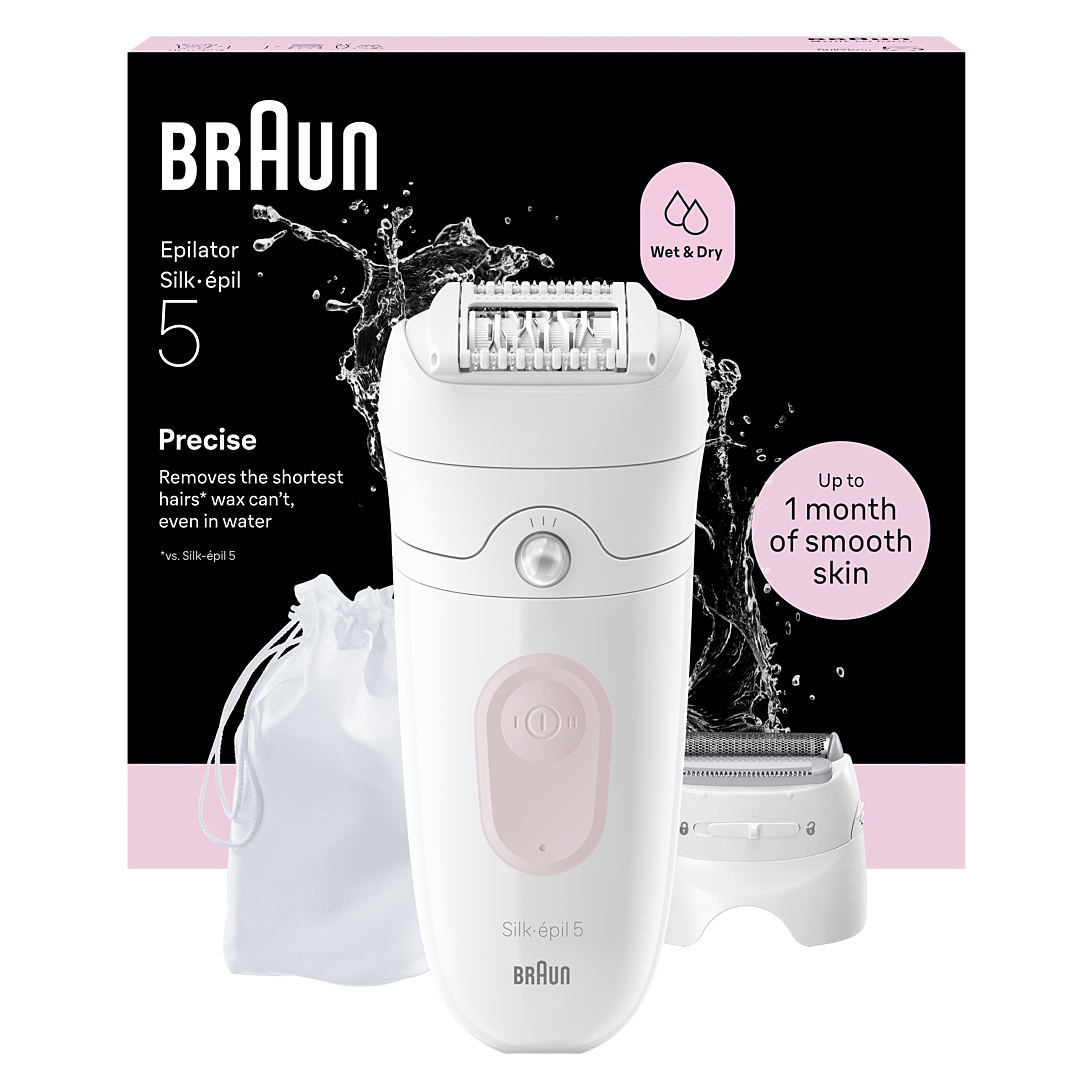Braun Silk·épil 5 Épilateur Pour Épilation Facile Sous La Douche Ou Sur Peau Sèche Peau Durablement Douce 5 041 flamant