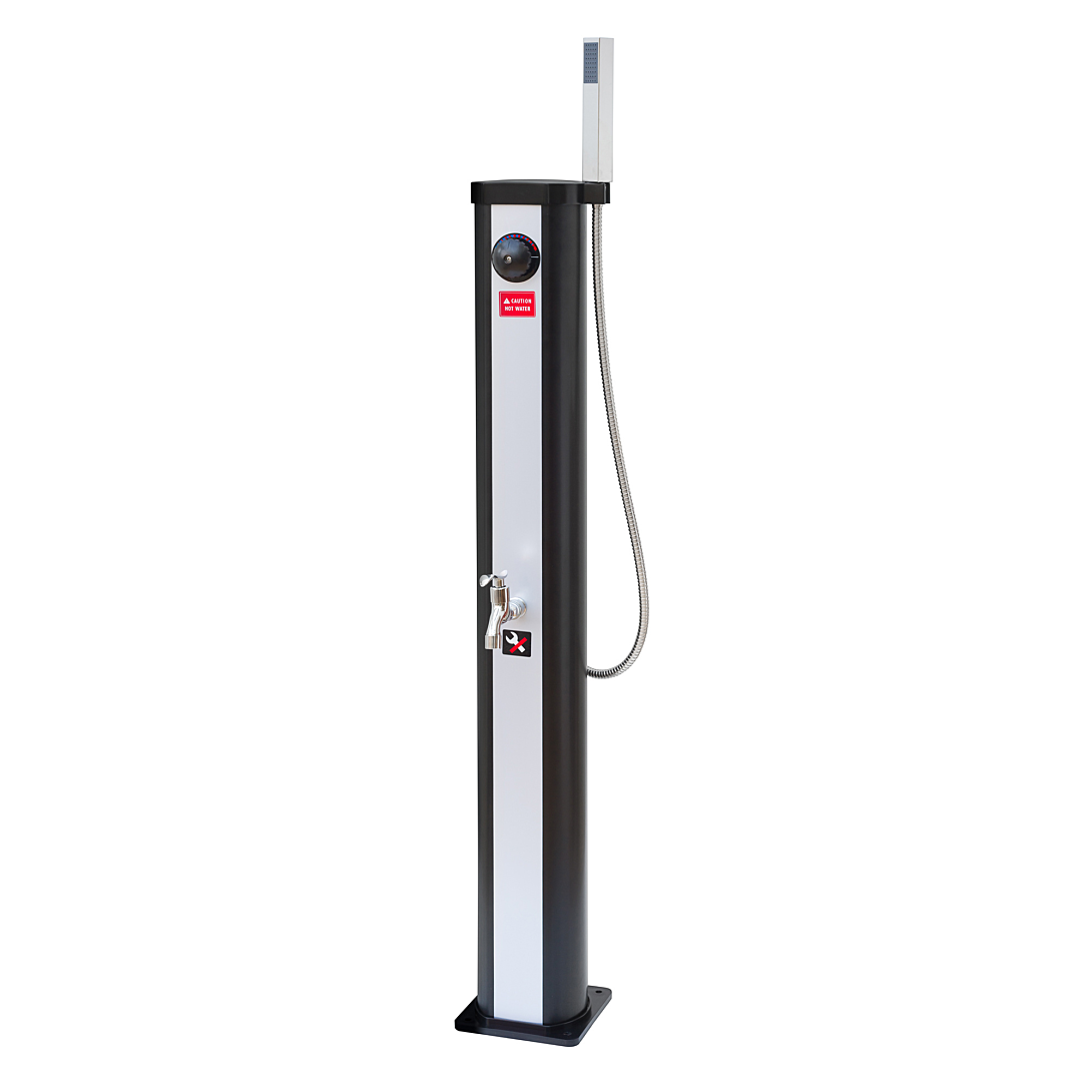 Douche Solaris Elite Dimensions : H 118 cm Pied 17 5 x 17 5 cm. 18 litres