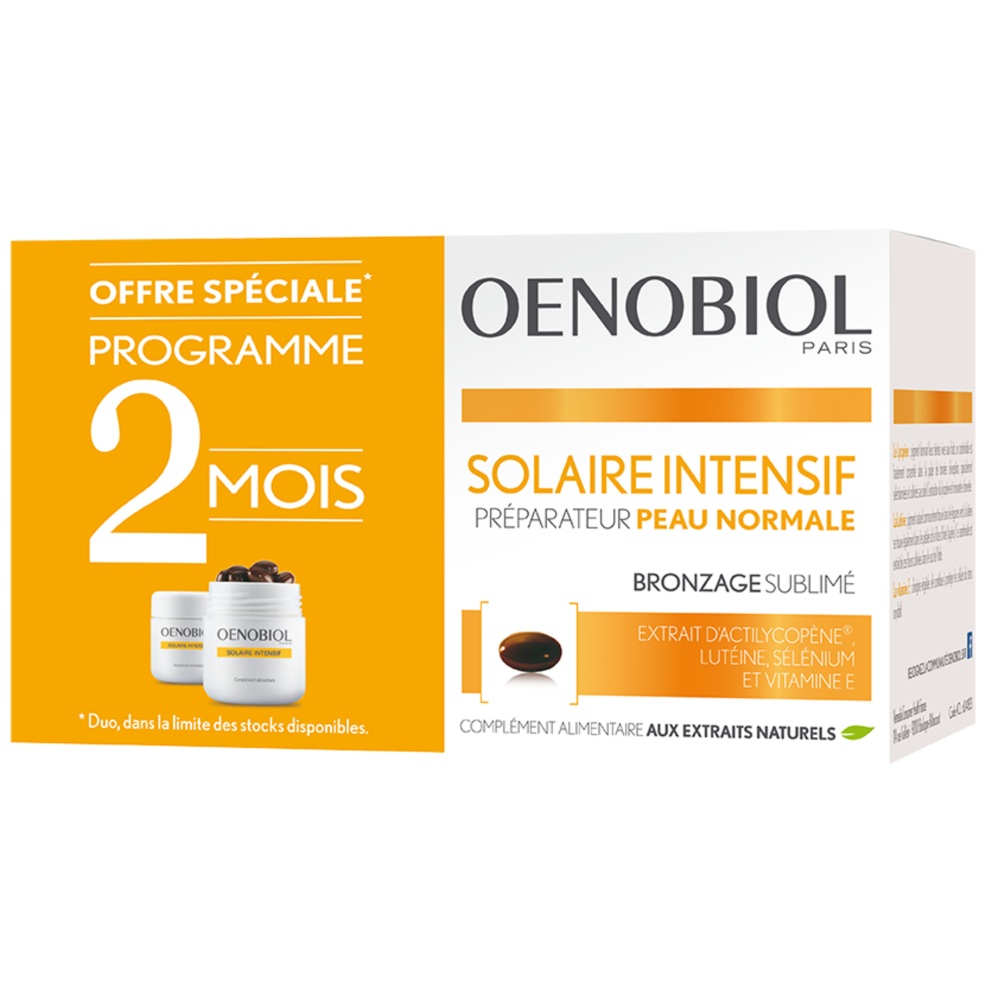 Oenobiol Solaire intensif préparateur peau normale 2x30 capsules