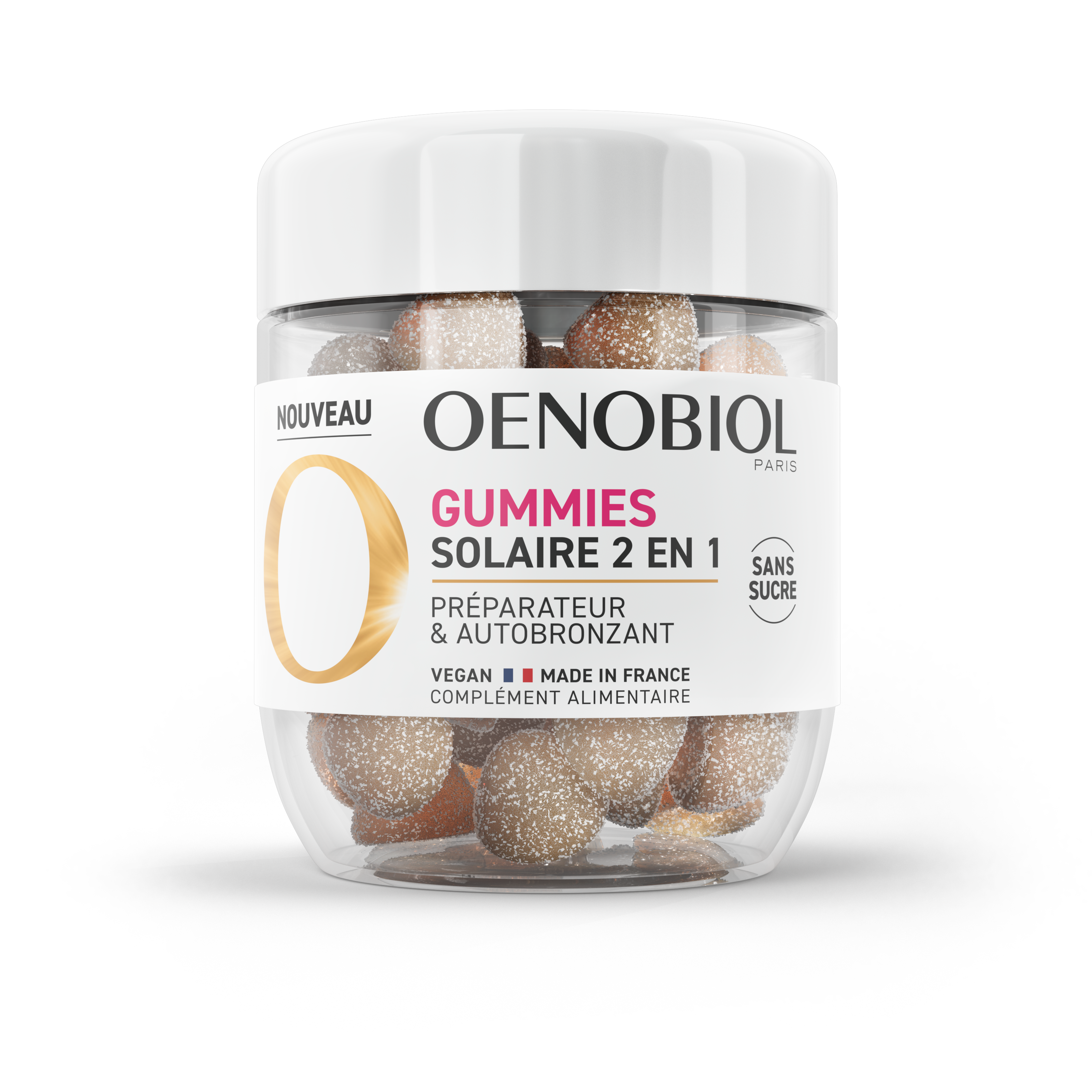 Oenobiol Gummies Solaire 2en1 Préparateur et Autobronzant Pot 60 Gummies