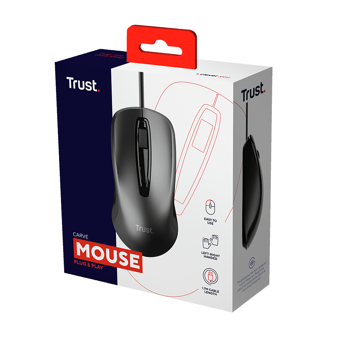 Souris Trust 23733 – Filaire Optique 1200 DPI, Ambidextre - vue 6