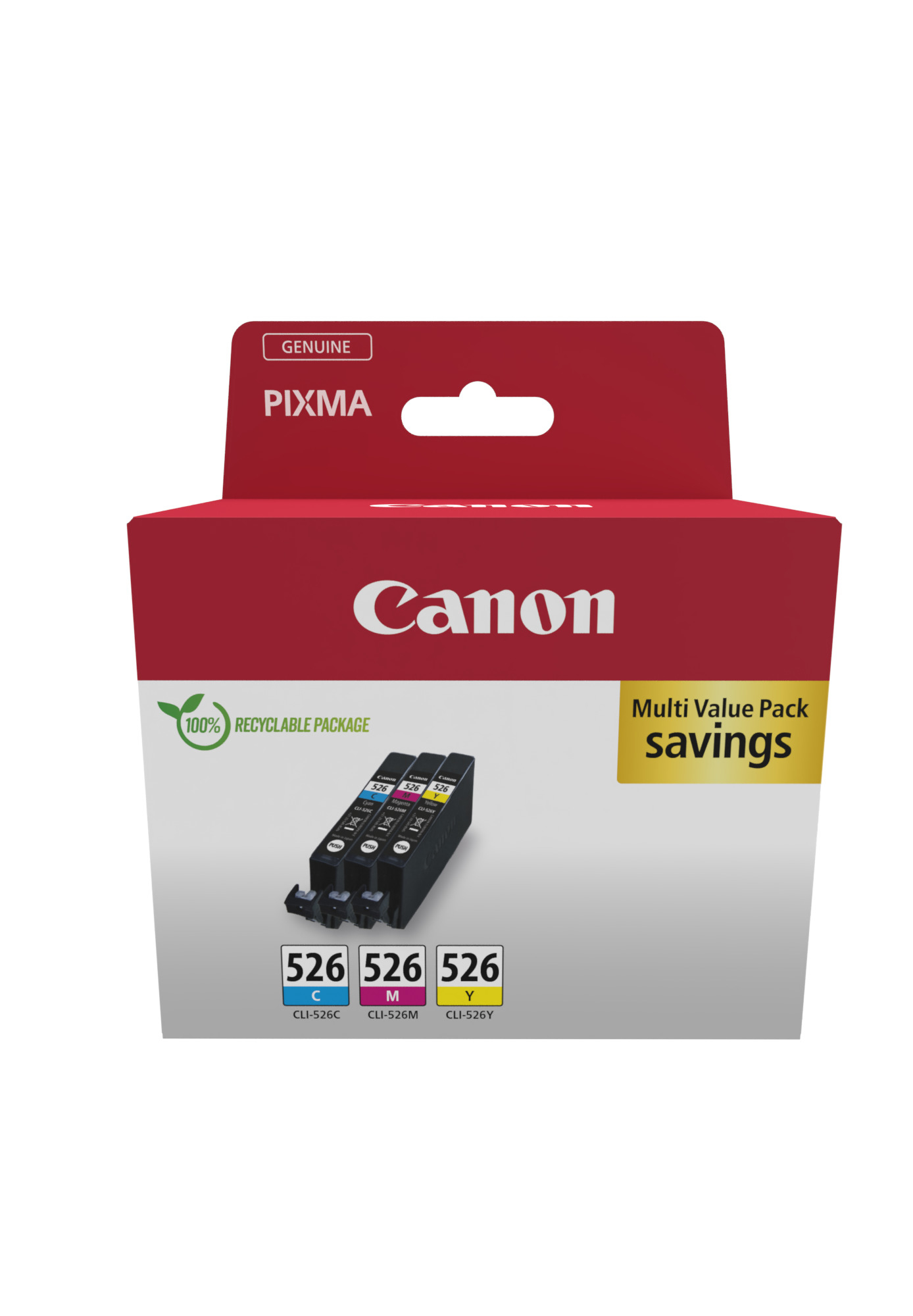 Pack De 3 Cartouches Cyan + + Jaune Canon Cli 526 C Y Canon - vue 6