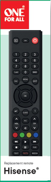 Télécommande de remplacement One for all URC1316 pour TV Hisense - vue 3