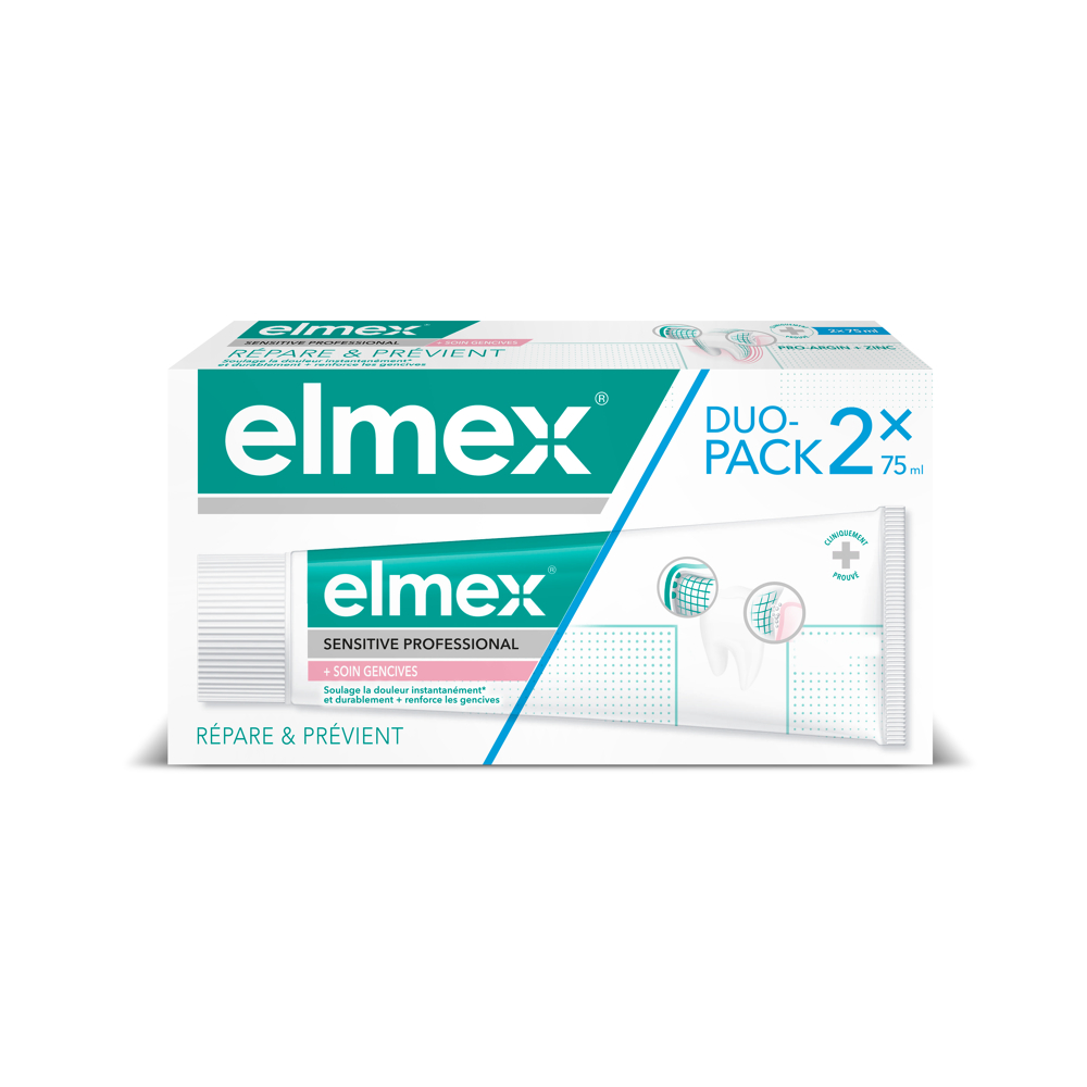 Elmex Sensitive Professional Soin Gencives Dentifrice DUO 75ml