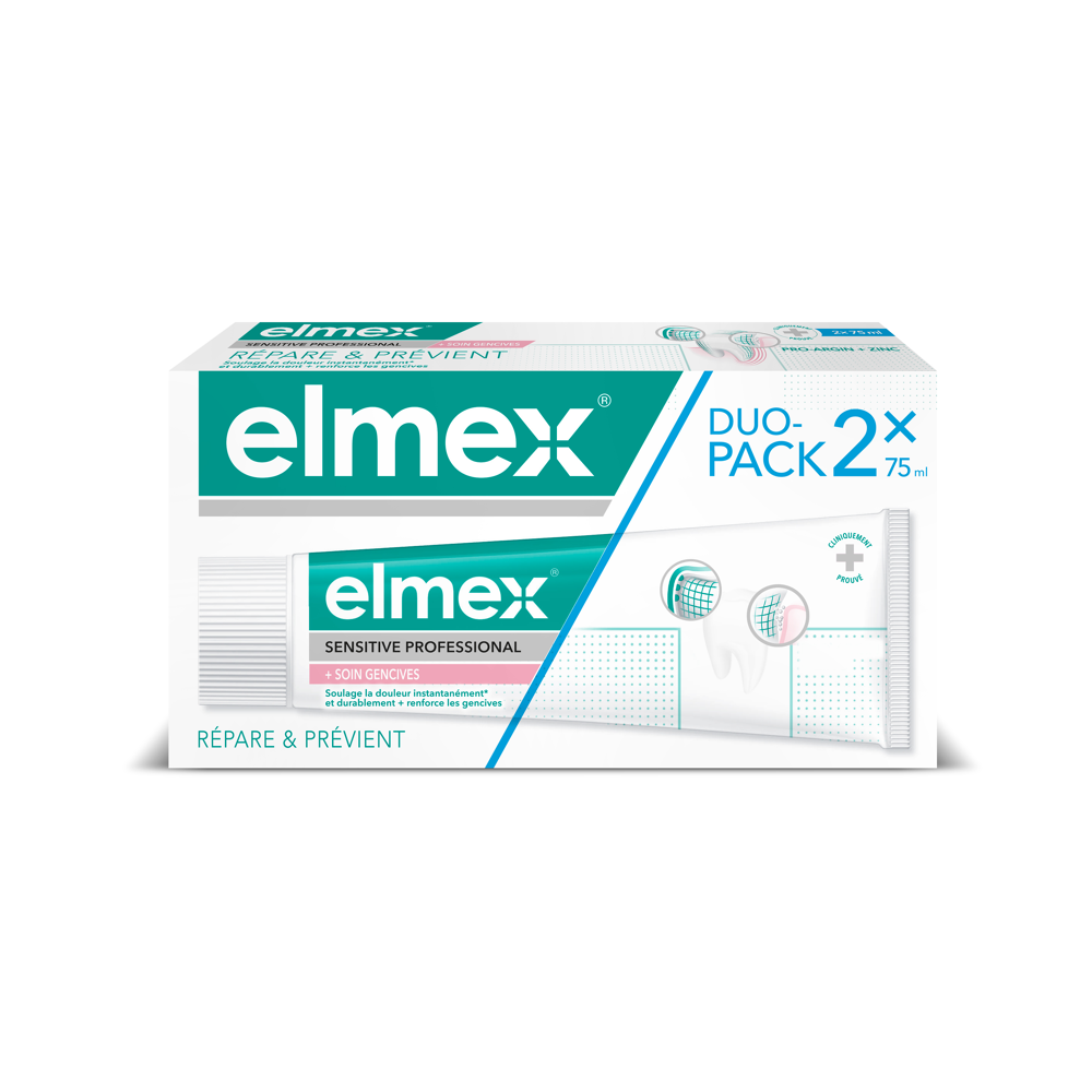 Elmex Sensitive Professional Soin Gencives Dentifrice DUO 75ml