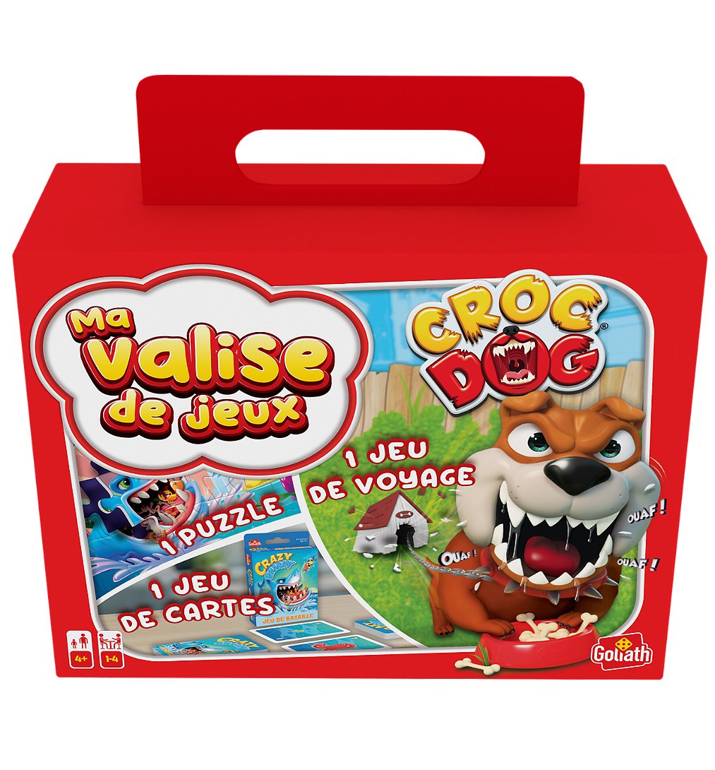 Valisette multi jeux Goliath - Croc Dog voyage + 1 puzzle + 1 jeu de cartes