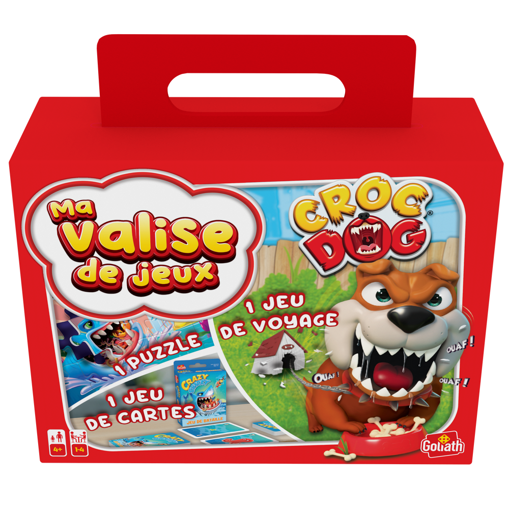 Valisette multi jeux Goliath - Croc Dog voyage + 1 puzzle + 1 jeu de cartes