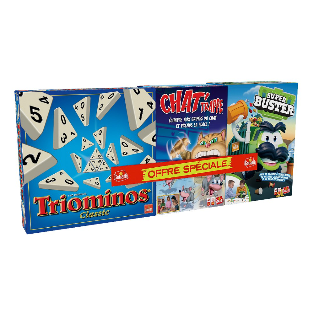 TRIPACK 3 jeux : Triominos Classic + Chat'trappe + Super Buster