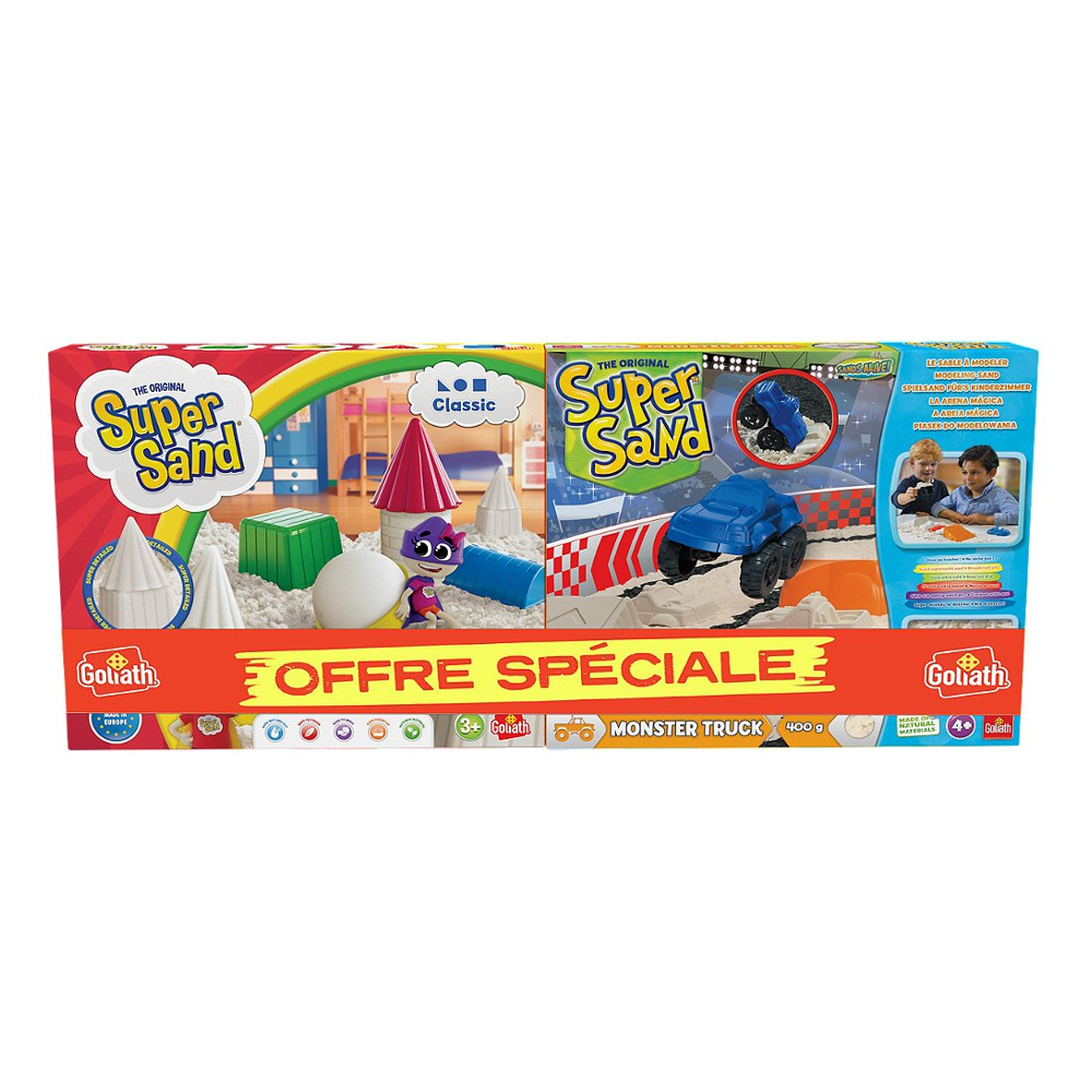 Lot de 2 Super Sand - assortiment (3 modèles) - sable magique