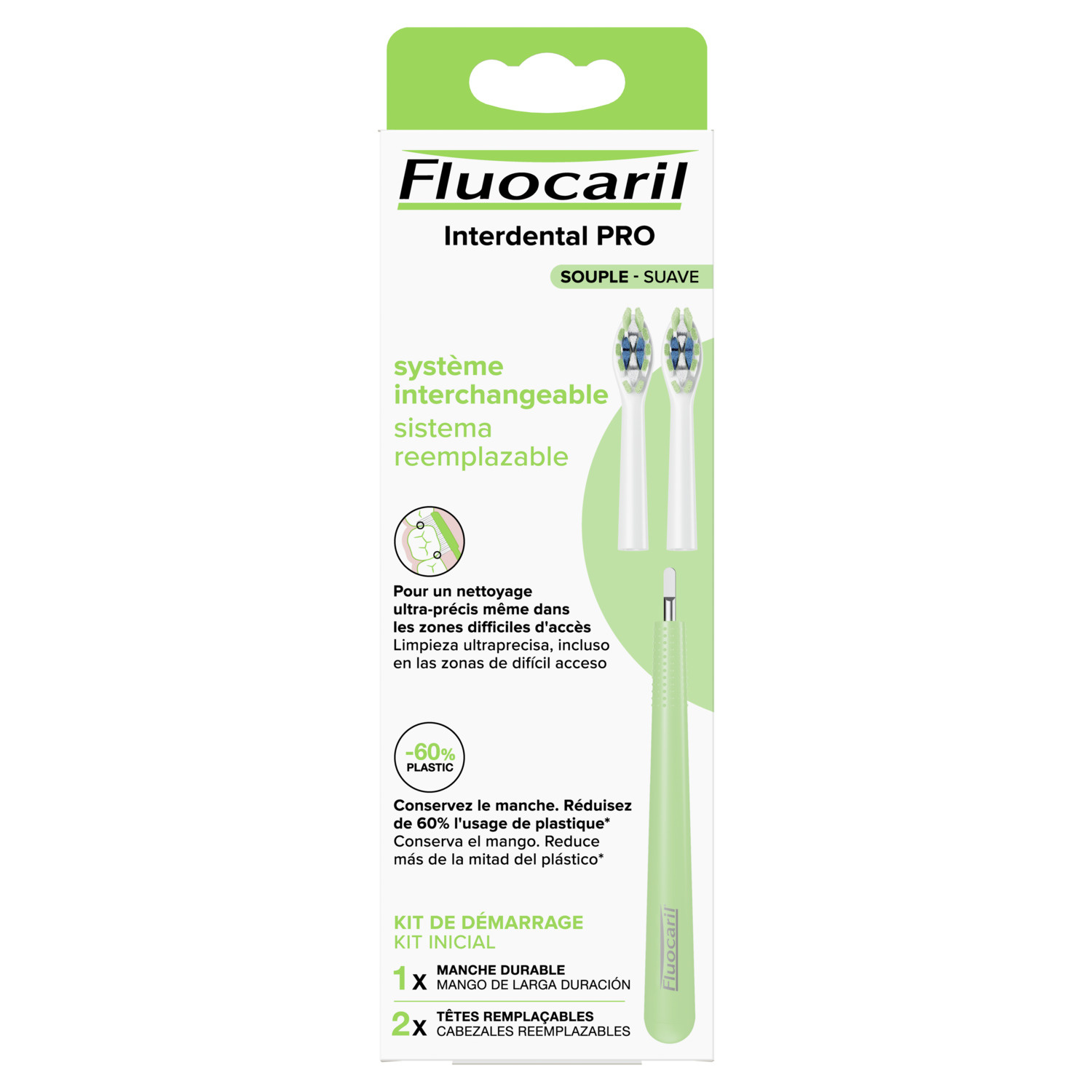 Fluocaril, Brosse à dents à tête remplaçable, Souple
