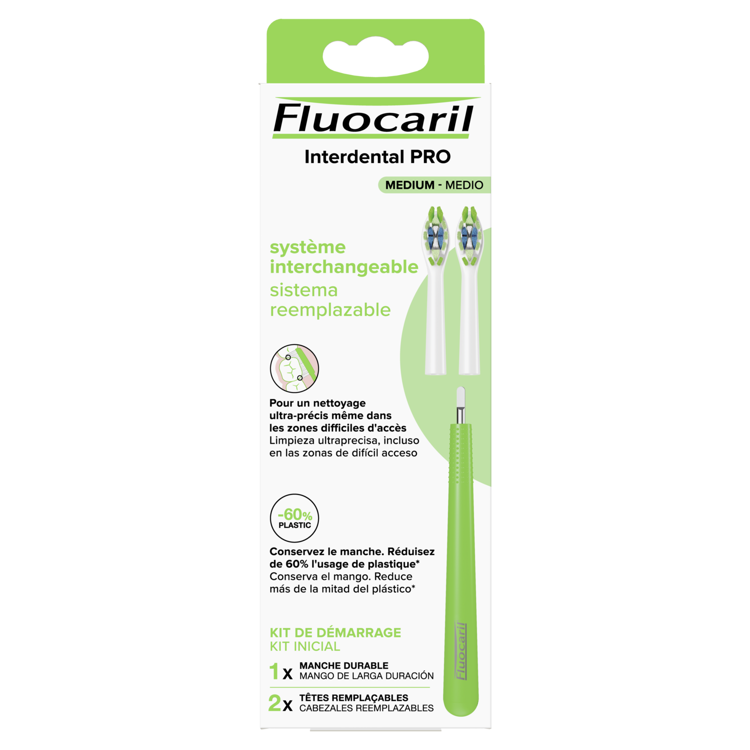 Fluocaril, Brosse à dents à tête remplaçable, Medium
