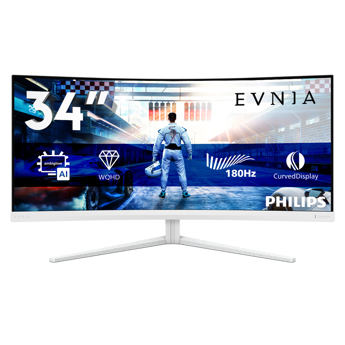 Philips Evnia 5000 34M2C5501A/00 écran plat de PC 86,4 cm (34) 3440 x 1440 pixels Wide Quad HD LCD Blanc