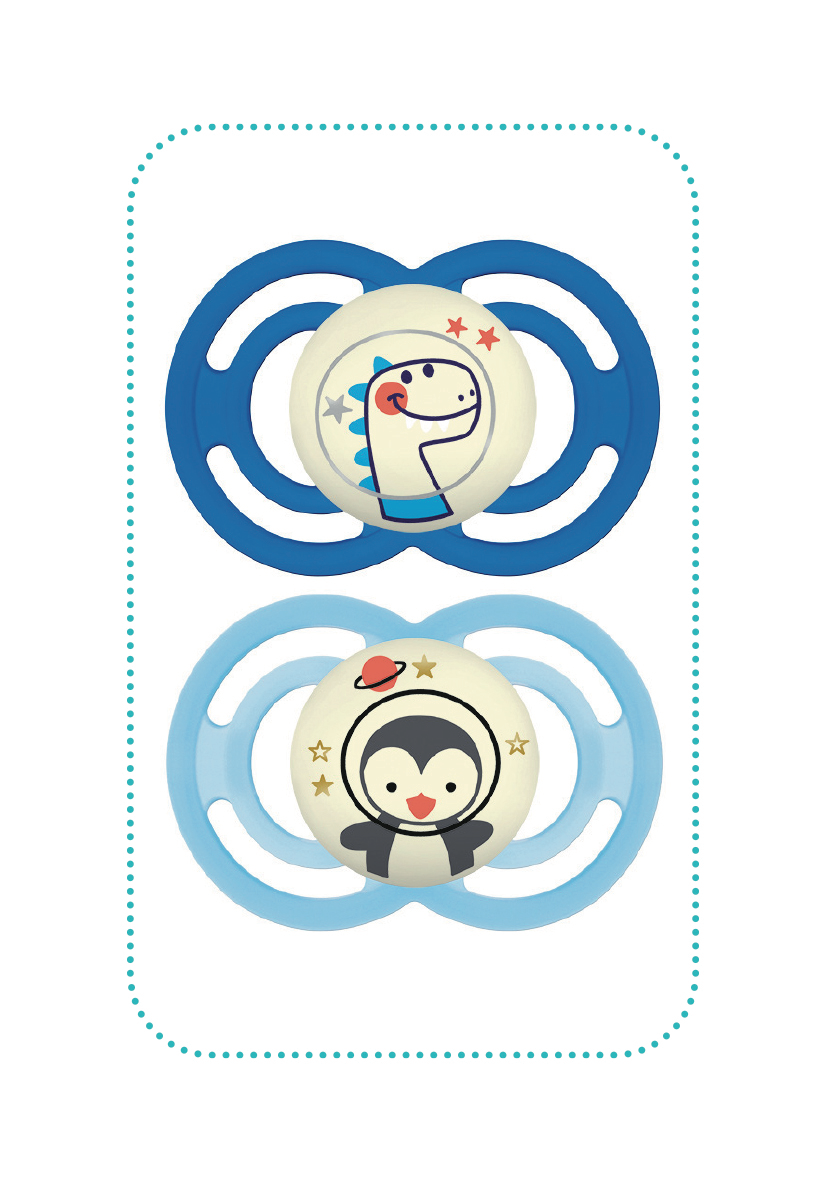 Sucette perfect nuit - 18+m - silicone - Boîte stérilisation x2 - Coloris aléatoire