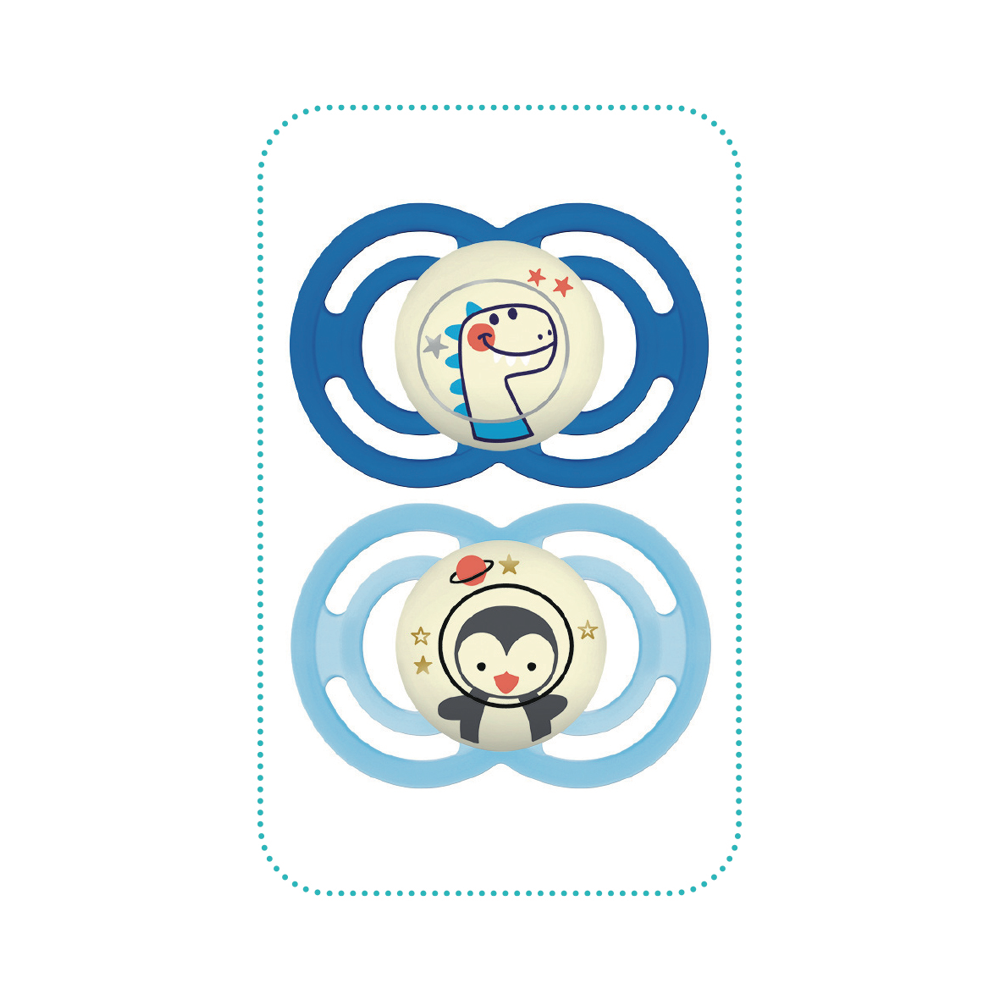 Sucette perfect nuit - 18+m - silicone - Boîte stérilisation x2 - Coloris aléatoire