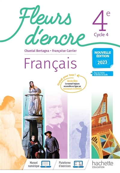 Fleurs d'encre Français 4e - Livre élève - Ed. 2023 (Broché)