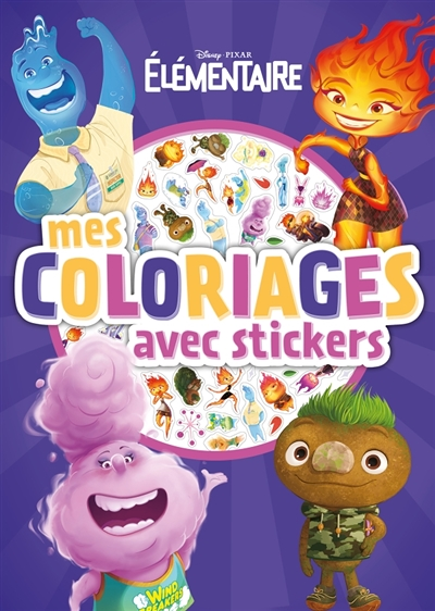 ELEMENTAIRE - Mes Coloriages avec stickers - Disney Pixar (Broché)