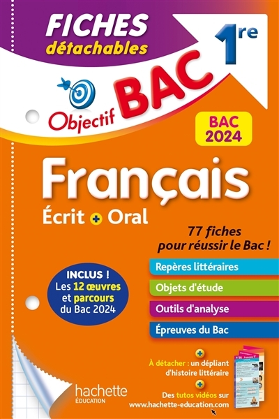 Objectif BAC Fiches détachables Français 1re BAC 2024 (Broché)