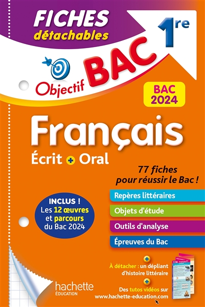 Objectif BAC Fiches détachables Français 1re BAC 2024 (Broché)
